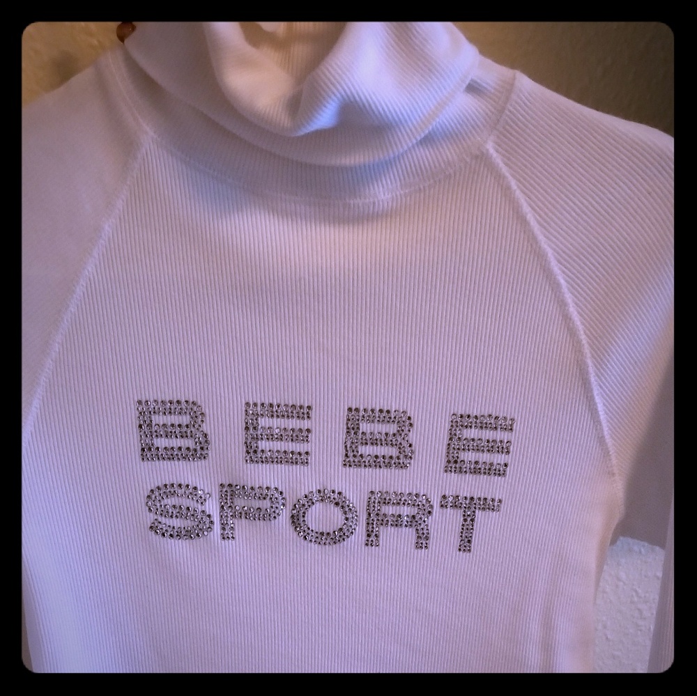Bebe white turtle-neck